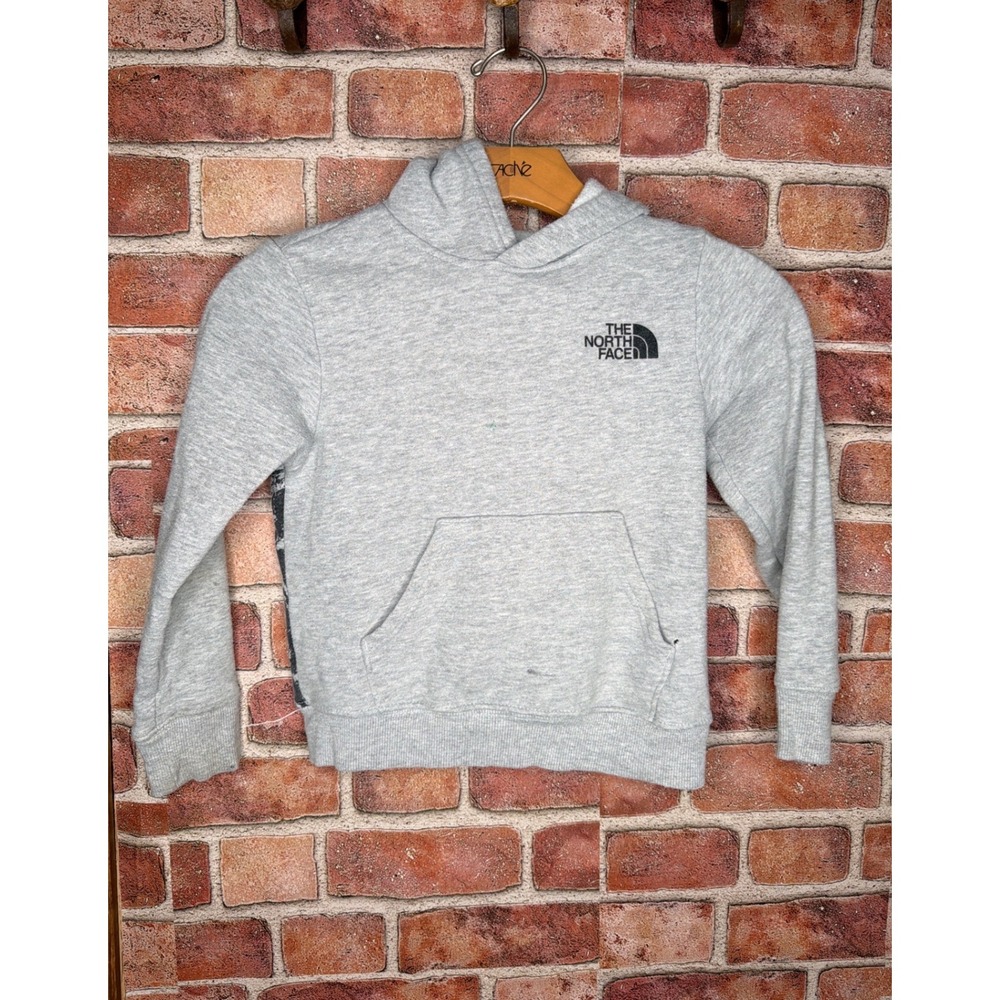 The North Face Boys Gray Mountain Graphic Fleece Hoodie‎ Sweatshirt Size XS 6